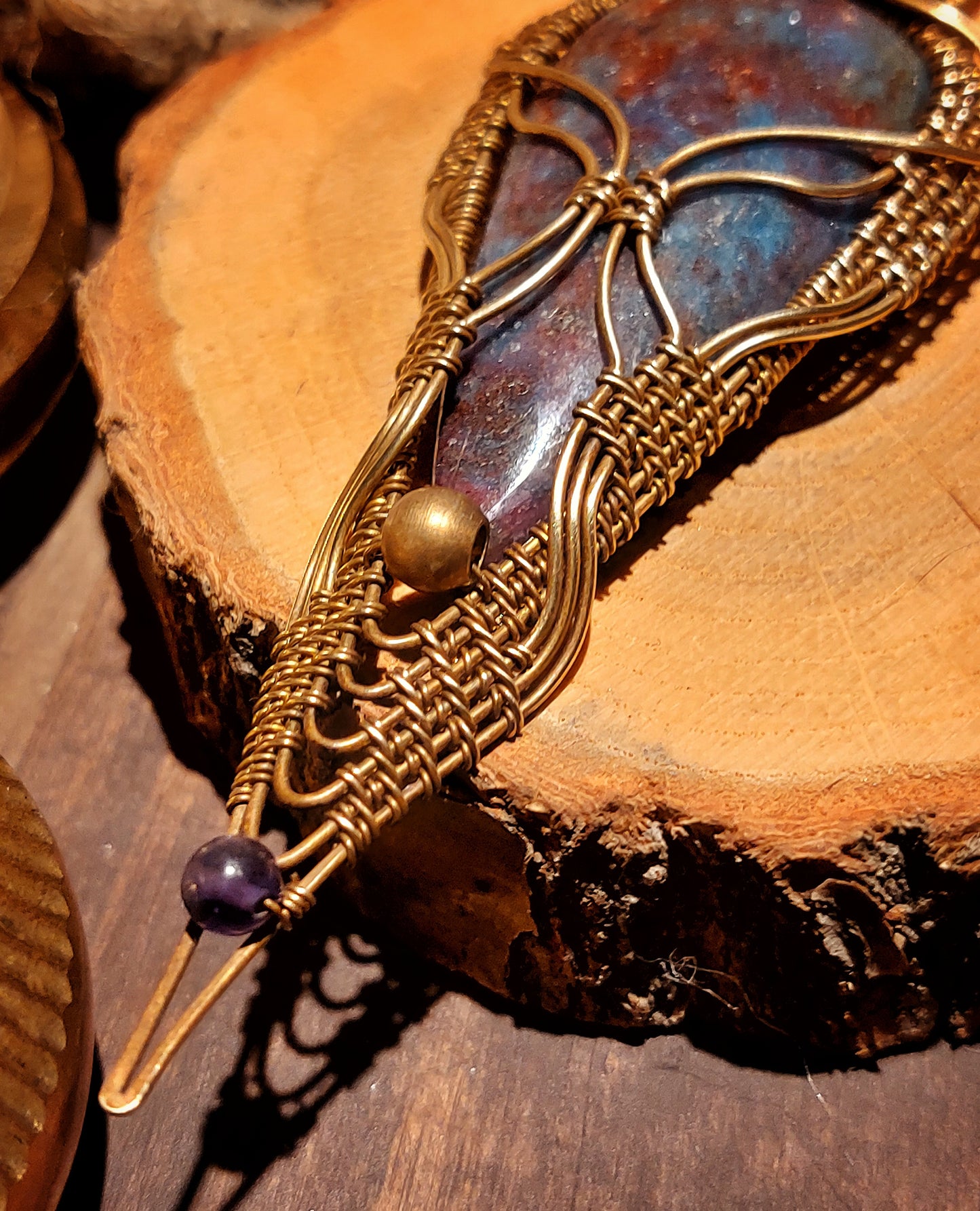 WIRE-WRAPPED PENDANT RUBY KYANITE