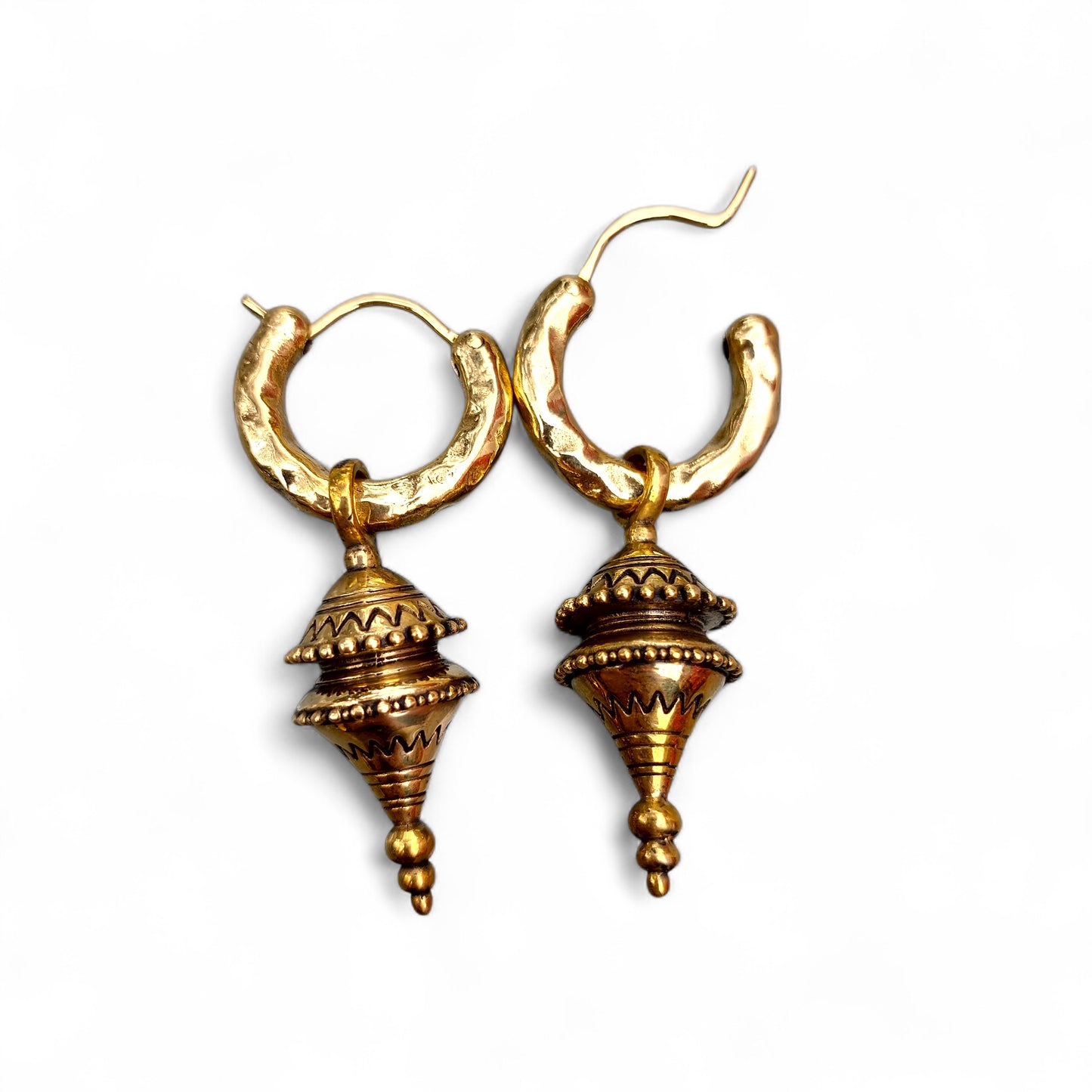 EARRING HAMMERED 3MM GOLD