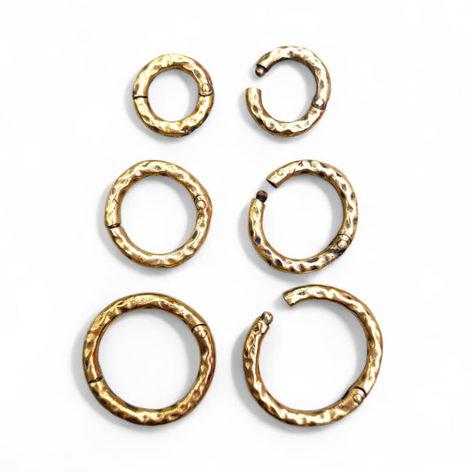 RING HAMMERED 3MM GOLD