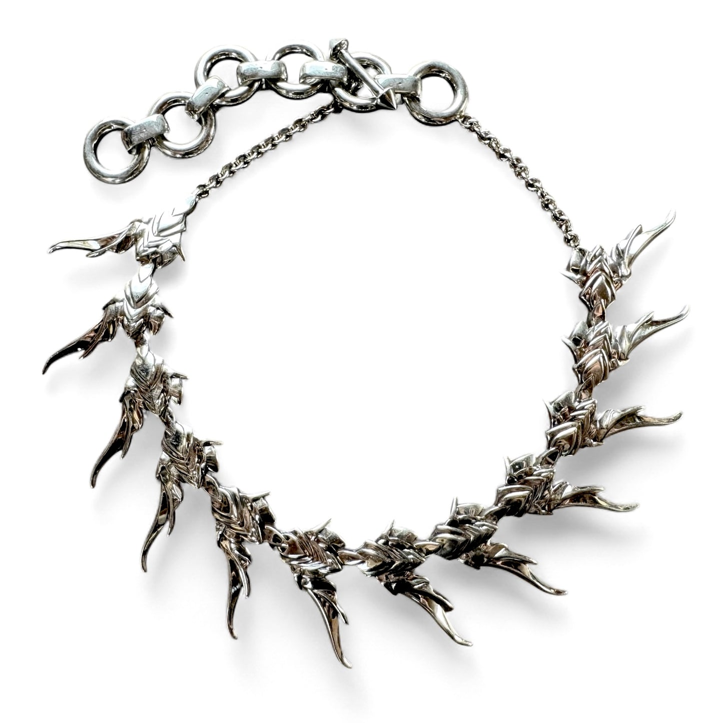 FLORAL SPINE NECKLACE SILVER