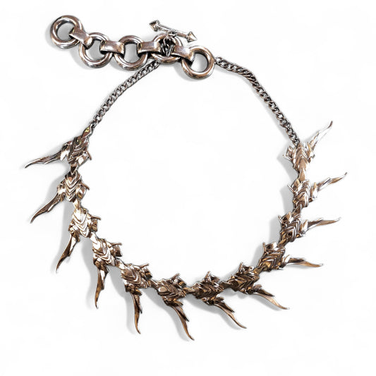FLORAL SPINE NECKLACE SILVER