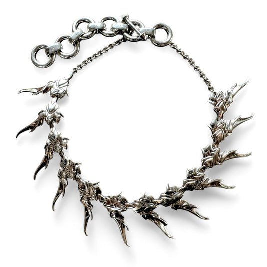 FLORAL SPINE NECKLACE SILVER